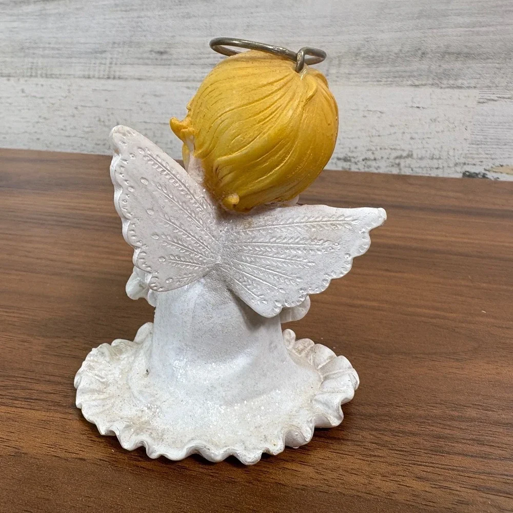 Vintage Enesco Ruth Morehead Holly Babes Christmas Angel Ornament Mouse 1986